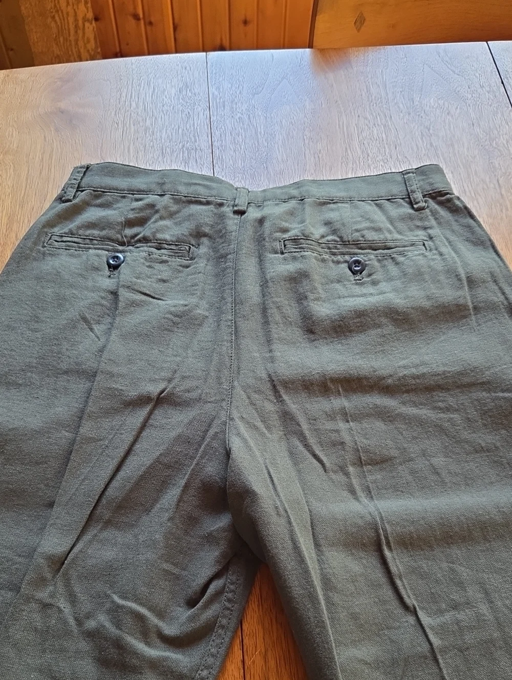 Banana Republic Olive Relaxed Fit Linen Cotton Pants 30x30